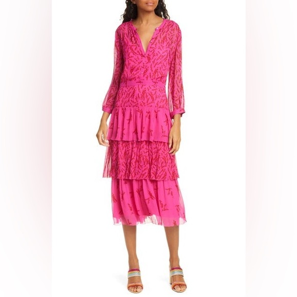 NWT Ba&sh Morris Dress in Fuschia - Large - Picture 1 of 7